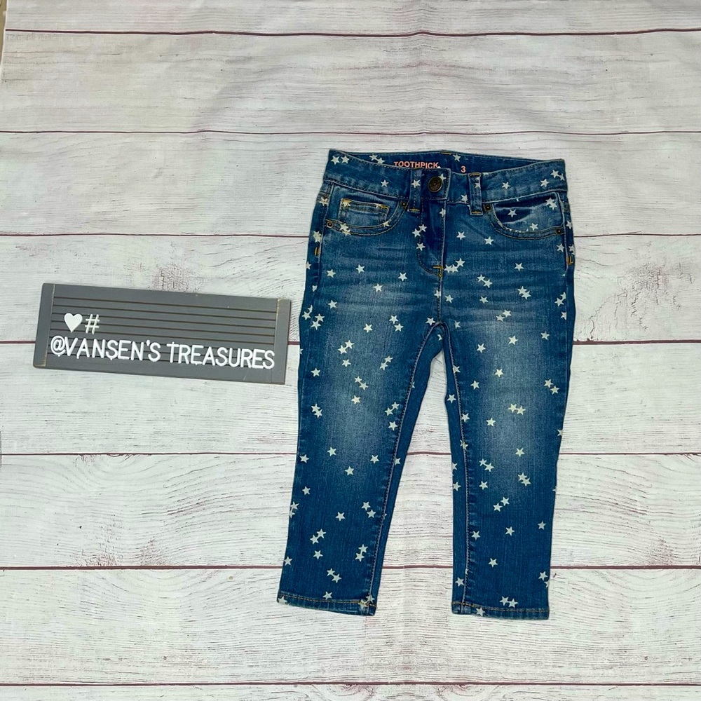 Crewcuts Girls Star Print Toothpick Cropped Skinny Jeans Size 3
